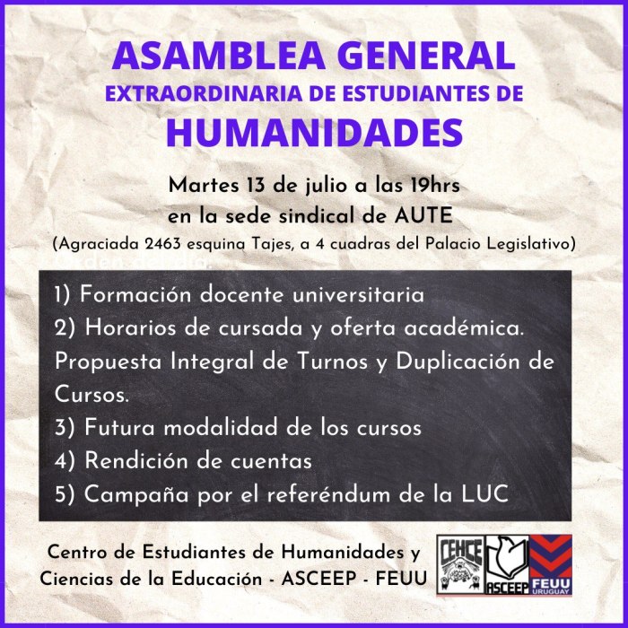 Afiche de la asamblea